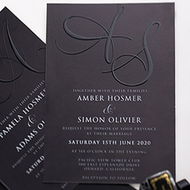 Monogram UV Printing Invitation